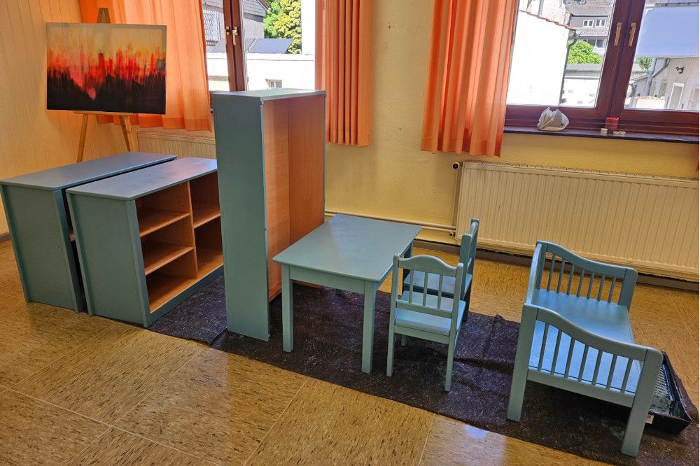 aufbearbeitete Möbel der Kita Heilige Familie.